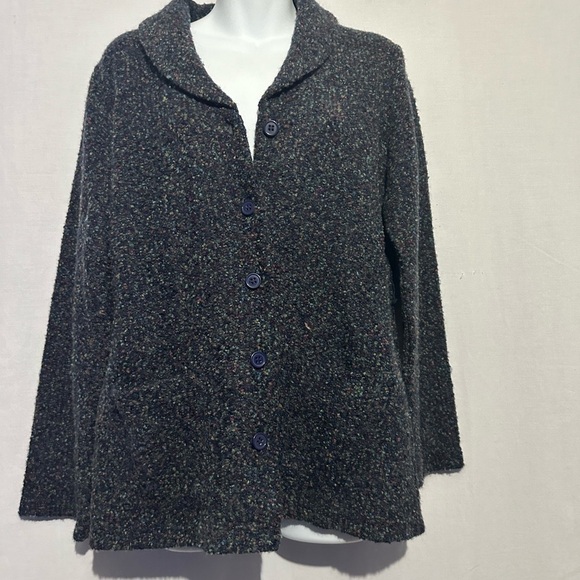 Kathie Lee Collection Black Multicolor Cardigan Sweater - Picture 1 of 4